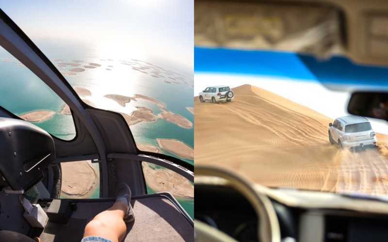 Дубай 2 в 1: полёт на вертолёте и джип-сафари по пустыне + трансфер