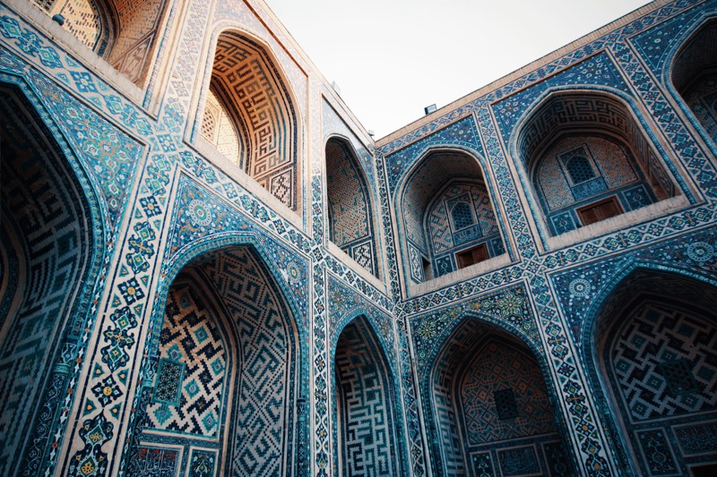 Мозаичное панно Узбекистана: Ташкент, Хива, Бухара и Самарканд